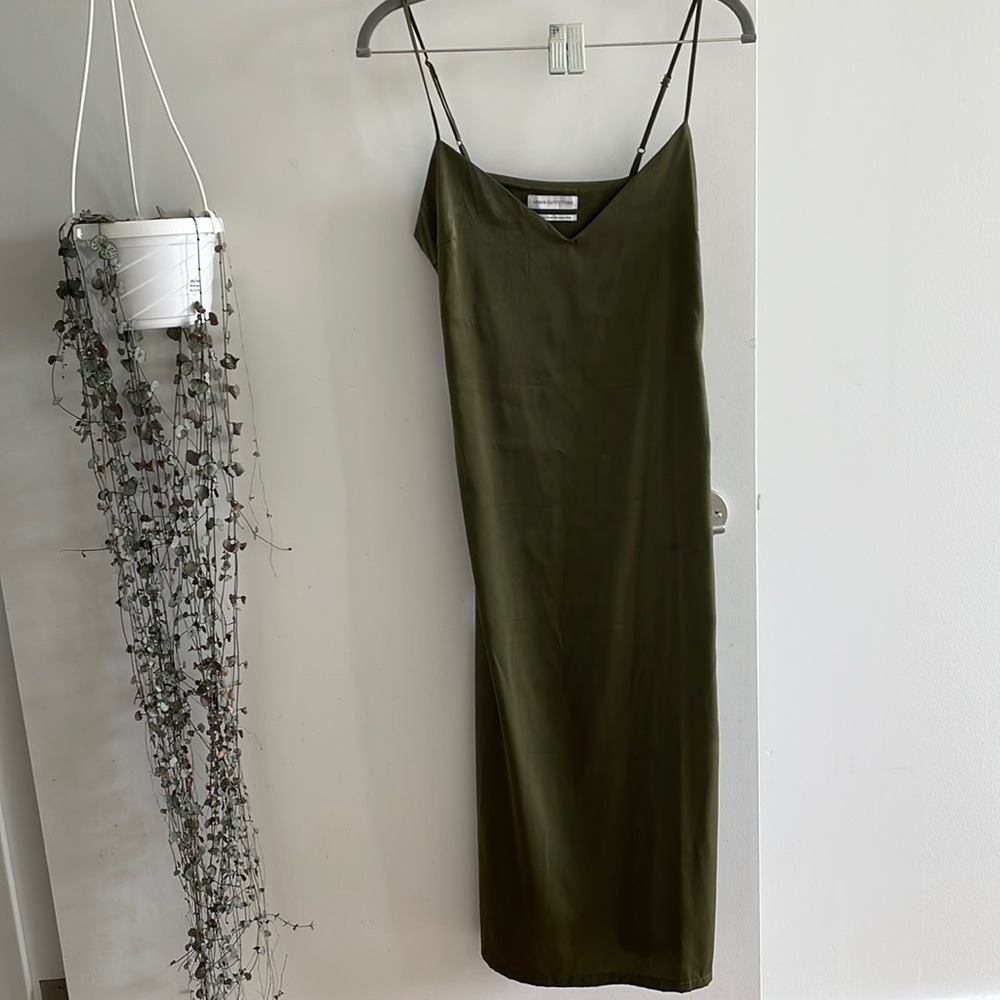 Urban outfitters mid-length satin slip dress